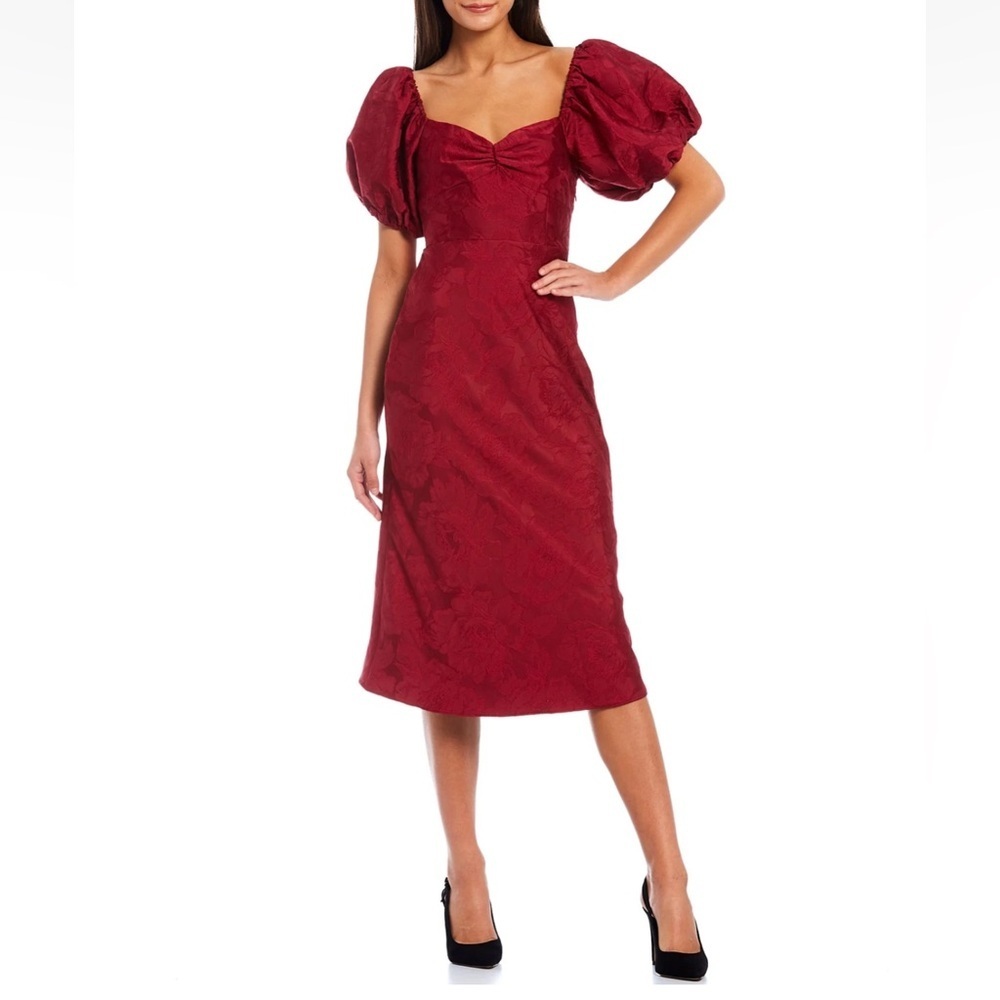 Sachin + Babi Elegant Red Puff Sleeve Dress size 12